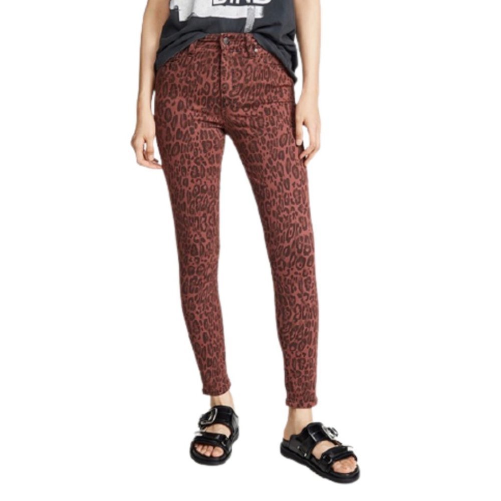 Joe's Jeans Women's Skinny Leopard Print Jeans - Rust Brown